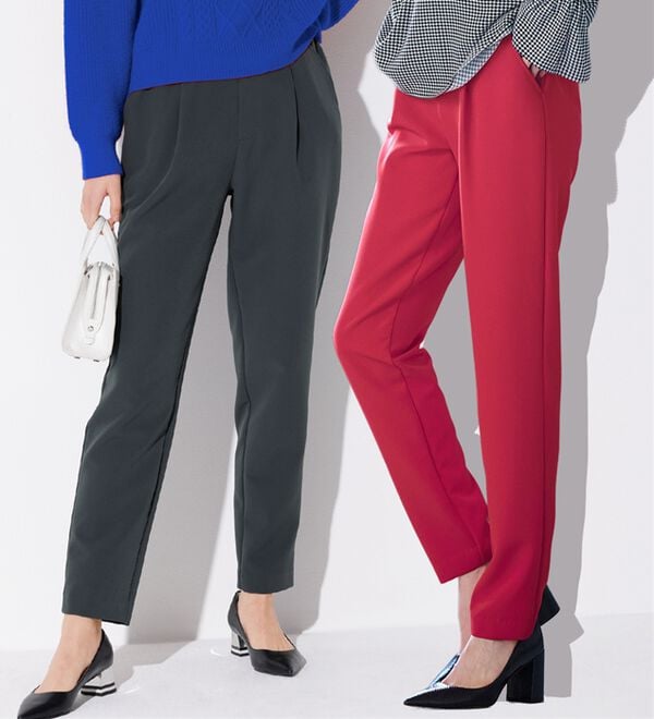 RANAN（ラナン）の「あったか！裏起毛美脚シルエットタックパンツ（フルレングスパンツ）」｜詳細画像