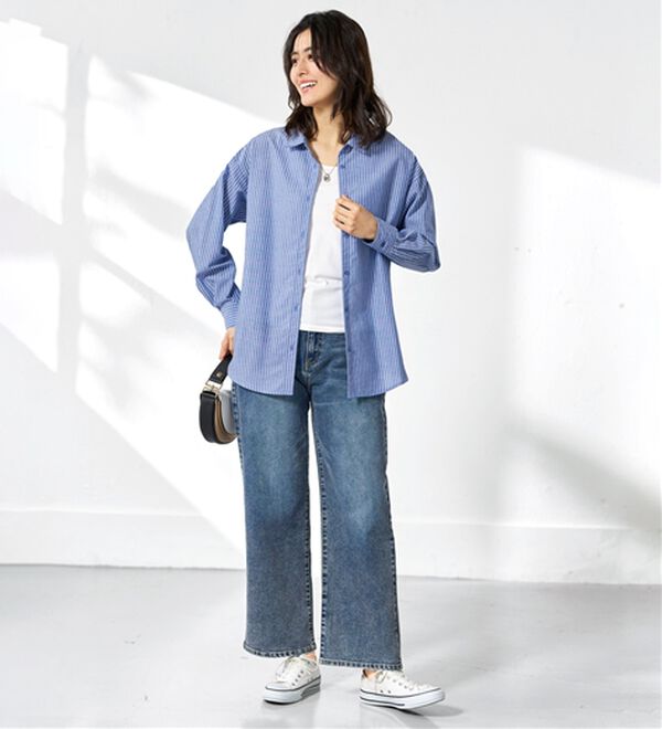 BELLUNA（ベルーナ）の「麻入りイージーケアゆったりシャツ（シャツ）」｜詳細画像