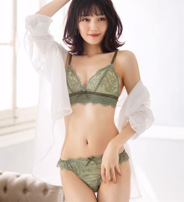 YU'NOW（ユナウ）の「アイラッシュレースブラレット＆ショーツセット（ブラジャー＆ショーツセット）」｜詳細画像