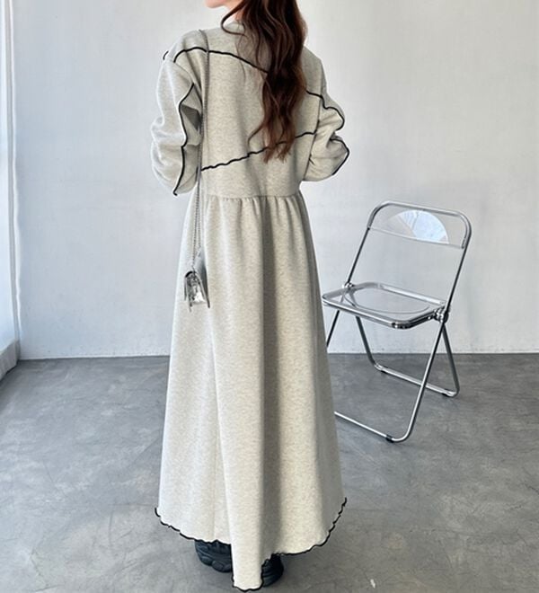 GeeRA（ジーラ）の「配色メロー裏起毛スウェットワンピース（カットソーワンピース）」｜詳細画像