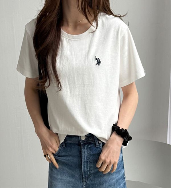 GeeRA（ジーラ）の「【ＵＳ．ＰＯＬＯ．ＡＳＳＮ】接触冷感ワンポイント刺繍Ｔシャツ（Tシャツ）」｜詳細画像