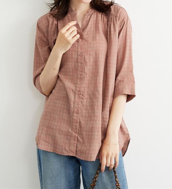 BELLUNA（ベルーナ）の「ふんわりシャドーチェック素材シャツ（シャツ）」｜詳細画像