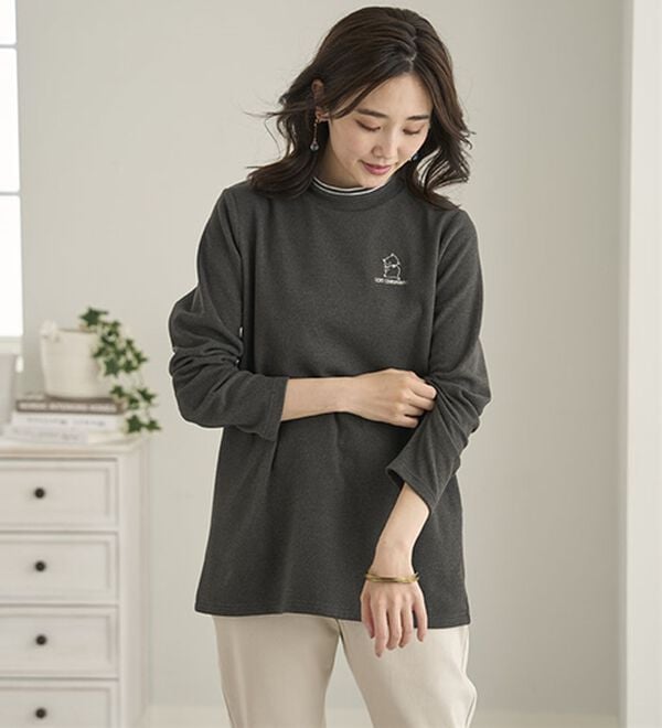 BELLUNA（ベルーナ）の「ふんわりなめらかネコちゃん刺しゅうチュニック（チュニック）」｜詳細画像