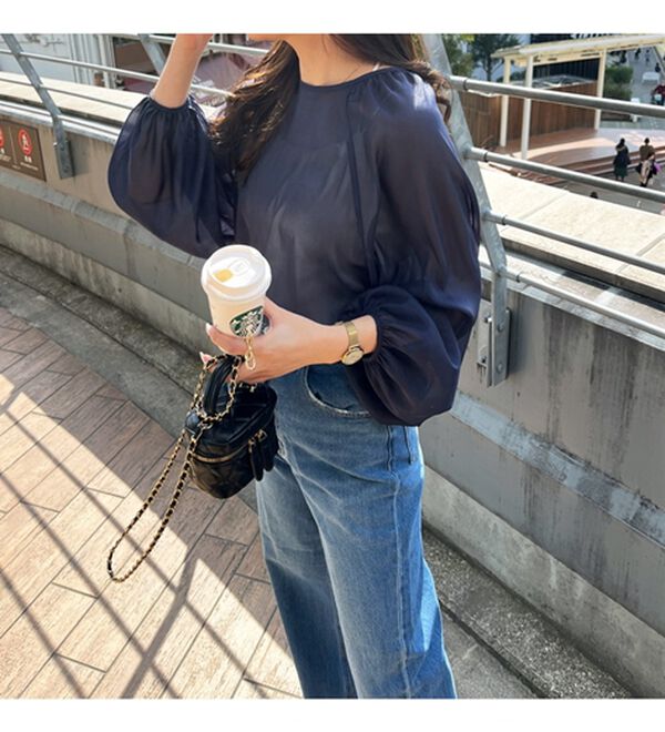 GeeRA（ジーラ）の「バックリボンシアーブラウス（ブラウス）」｜詳細画像