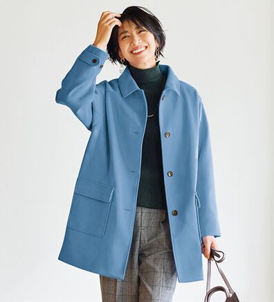 BELLUNA（ベルーナ）の「ウール調ステンカラーコート（ハーフコート）」