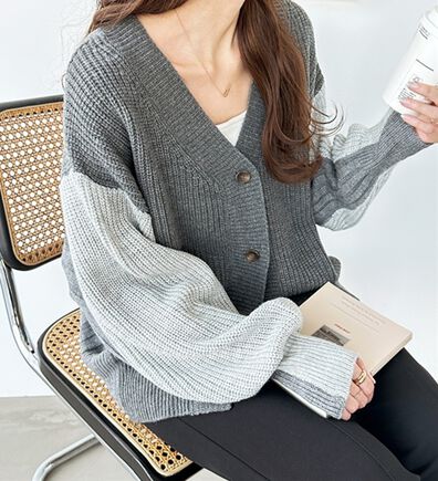 GeeRA（ジーラ）の「前後２ＷＡＹブロック配色ニット（ニットカーディガン）」