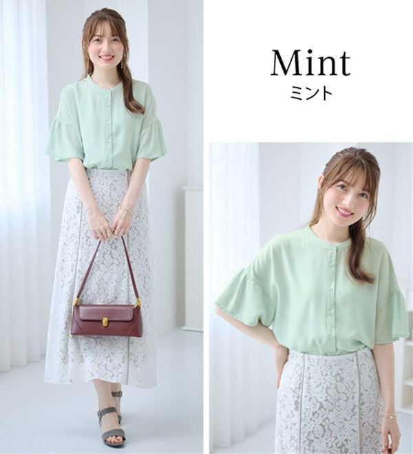 alotta（アロッタ）の「バンドカラーフレアー袖ブラウス（ブラウス）」｜詳細画像