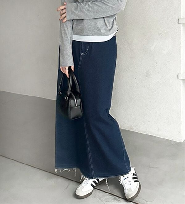 GeeRA（ジーラ）の「バックスリットデニムロングスカート（ロングスカート）」｜詳細画像