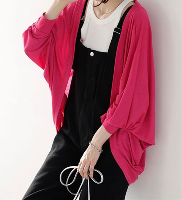 GeeRA（ジーラ）の「接触冷感！ドルマンカットソーカーディガン（ニットカーディガン）」｜詳細画像