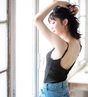 YU'NOW（ユナウ）の「カップ付ランダムリブバックオープンキャミ（ブラトップ・カップ付きインナー）」｜詳細画像