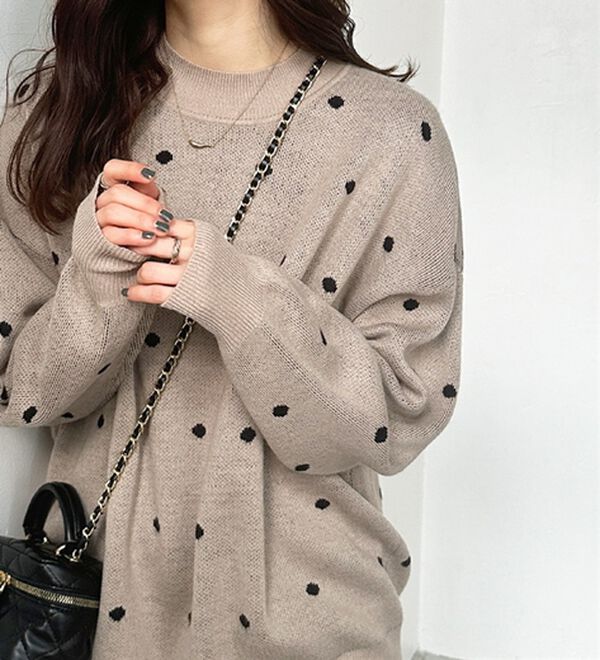 GeeRA（ジーラ）の「ドット柄ニットプルオーバー（ニット・セーター）」｜詳細画像