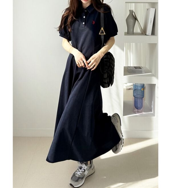 GeeRA（ジーラ）の「【Ｕ．Ｓ．ＰＯＬＯＡＳＳＮ】ポロ衿ワンピ―ス（その他ワンピース）」｜詳細画像