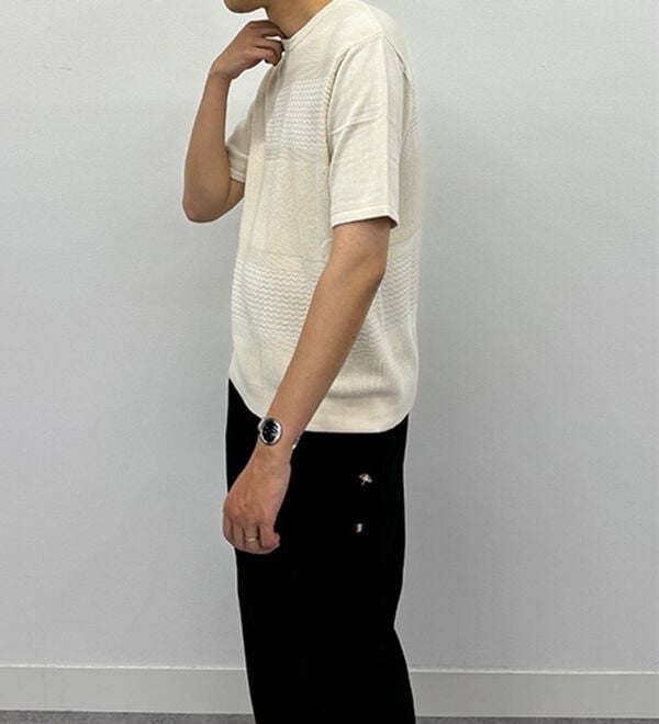 「＜コムルヴァン・オム＞涼感バンブーニットＴシャツ（メンズＴシャツ）」｜詳細画像