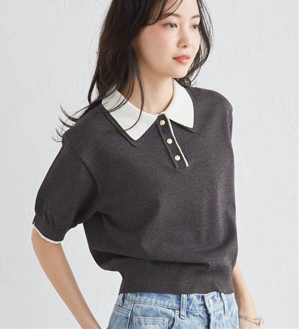 RANAN（ラナン）の「ダブルカラーポロニット（ニット・セーター）」｜詳細画像