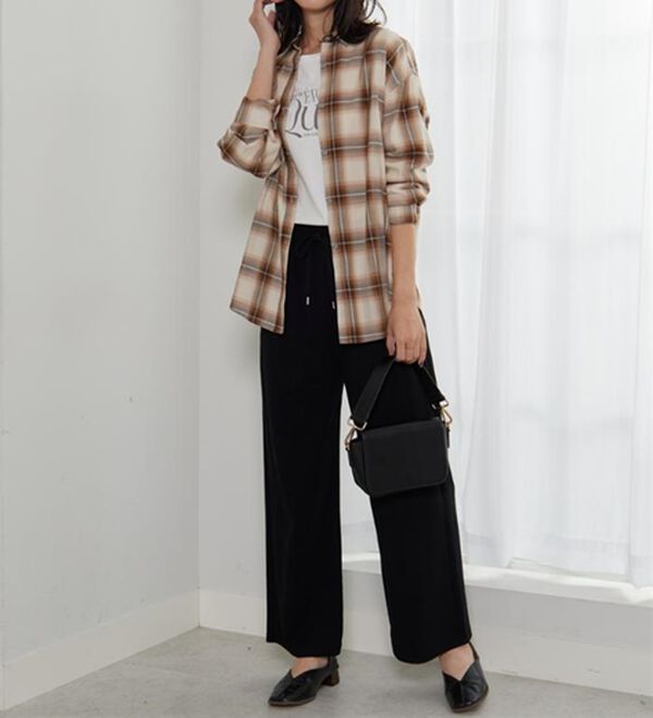 BELLUNA（ベルーナ）の「着心地楽々！綿１００％イージーパンツ（ワイドパンツ・ガウチョ）」｜詳細画像