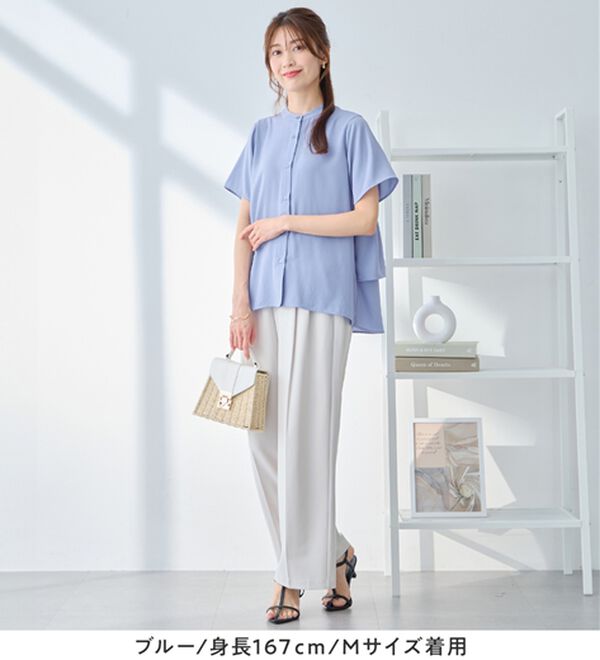 alotta（アロッタ）の「【イージーケア】バックフリルデザインブラウス（ブラウス）」｜詳細画像