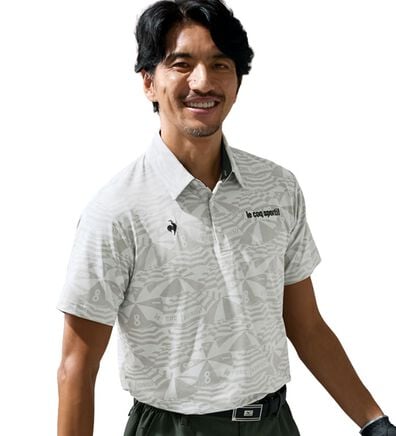 「＜ルコックスポルティフ＞マリンパラソルジャカード半袖シャツ（メンズシャツ）」