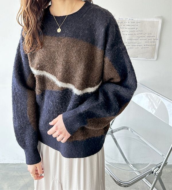 ニュアンス柄ジャカードニット - ベルーナ【公式】