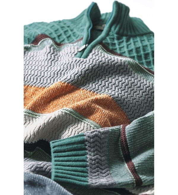 「＜コムルヴァン・オム＞モール切替ハーフジップセーター（メンズニット・セーター）」｜詳細画像