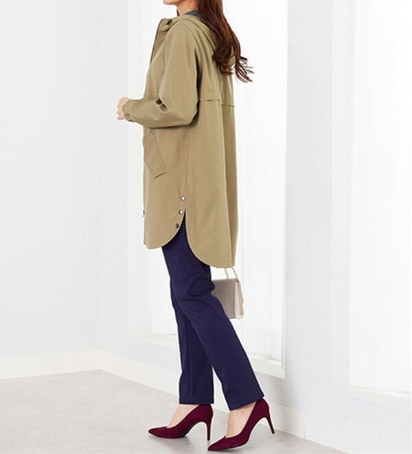 BELLUNA（ベルーナ）の「はっ水加工ボンディング素材ロング丈パーカー（ハーフコート）」｜詳細画像