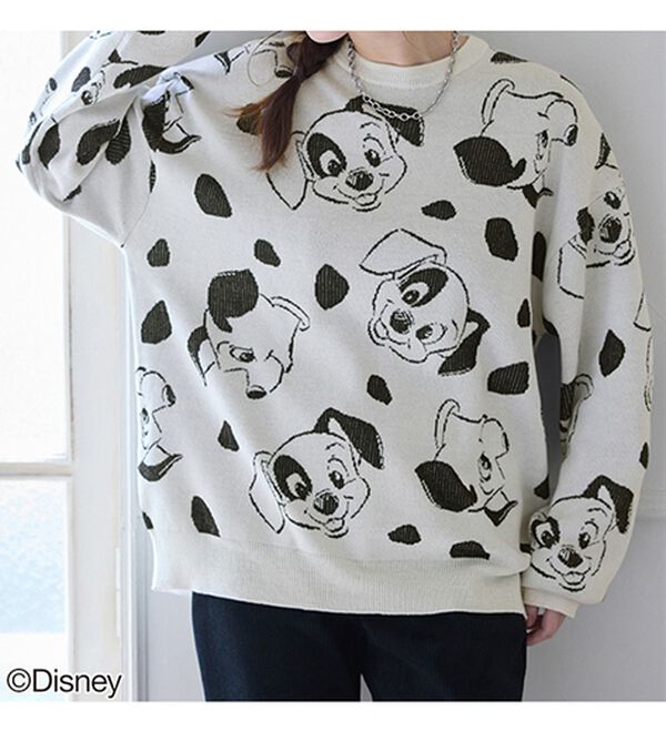 BELLUNA（ベルーナ）の「＜Ｄｉｓｎｅｙ＞【１０１匹ワンちゃん】総柄ジャカードゆったりセーター（ニット・セーター）」｜詳細画像