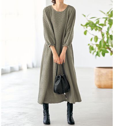 BELLUNA（ベルーナ）の「お出かけがしたくなる♪ジャカード素材ワンピース（その他ワンピース）」