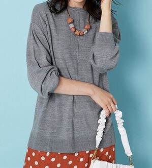 BELLUNA（ベルーナ）の「ふんわりカシミヤタッチニットプルオーバー（ニット・セーター）」｜杢グレー