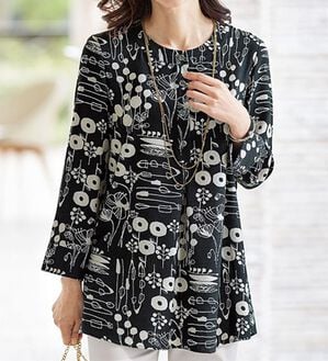 BELLUNA（ベルーナ）の「ナチュラル柄プリントブラウス（ブラウス）」｜詳細画像