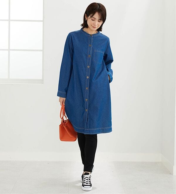 BELLUNA（ベルーナ）の「デニム素材ボタン使いジャケットワンピース（その他ワンピース）」｜詳細画像