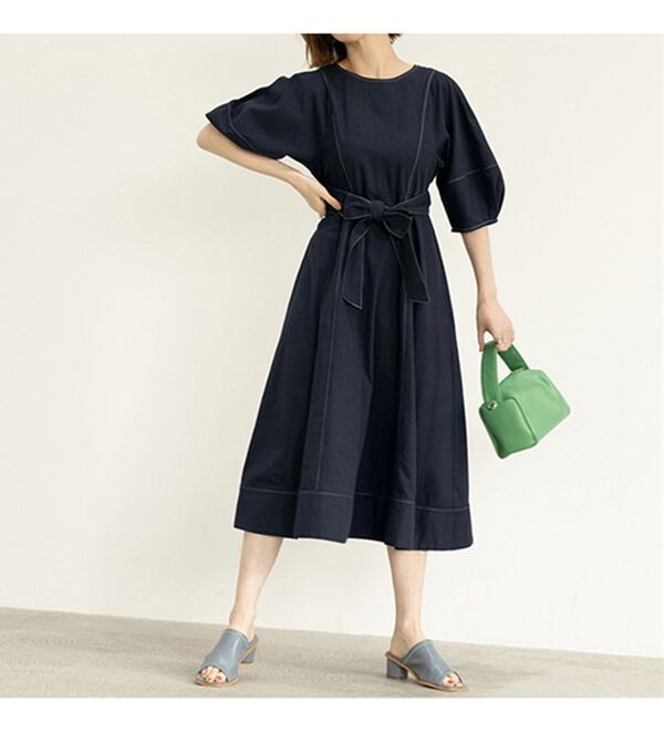 GeeRA（ジーラ）の「前後２ＷＡＹランタンスリーブフレアーワンピース（その他ワンピース）」｜詳細画像