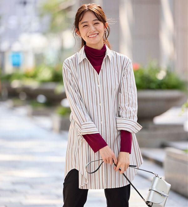 BELLUNA（ベルーナ）の「チュールデザイン首元ゆったりインナー（カットソー）」｜詳細画像