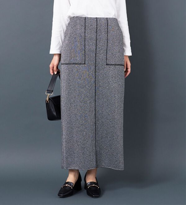 BELLUNA（ベルーナ）の「ラメ入り裏毛素材スカート（ロングスカート）」｜詳細画像