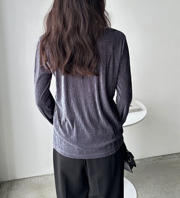 GeeRA（ジーラ）の「ベロアプリーツカットソー（カットソー）」｜詳細画像