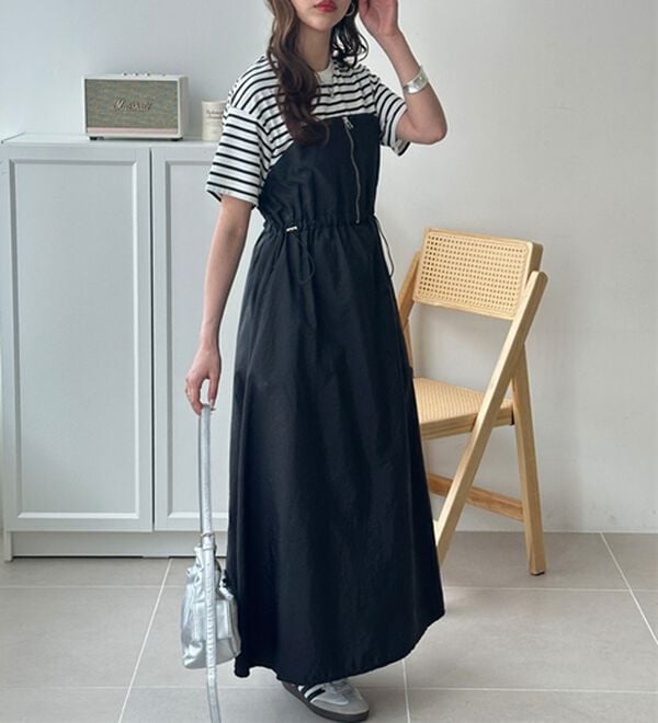 GeeRA（ジーラ）の「ハーフジップビスチェドッキングワンピース（その他ワンピース）」｜詳細画像