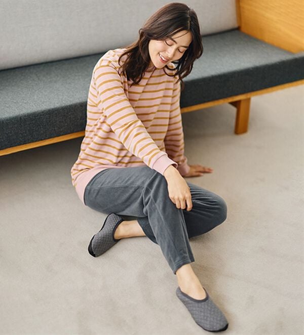 LAVIENNE（ラヴィエンヌ）の「肌側綿１００％あったかフリースボトム（その他パンツ）」｜詳細画像