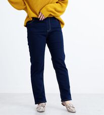 BELLUNA（ベルーナ）の「あったか裏フリースデニムパンツ（フルレングスパンツ）」