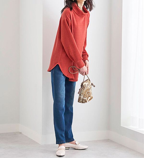 BELLUNA（ベルーナ）の「裏ベロアストレッチ素材レギンスパンツ（フルレングスパンツ）」｜詳細画像