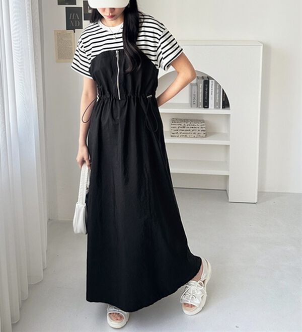 GeeRA（ジーラ）の「ハーフジップビスチェドッキングワンピース（その他ワンピース）」｜詳細画像