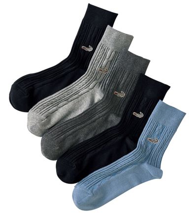 「【５足組】＜クロコダイル＞オシャレな編み柄ソックス（メンズ靴下・タイツ）」