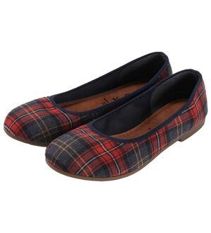 RANAN（ラナン）の「日本製カジュアルシューズ（フラットシューズ）」｜レッド系チェック柄