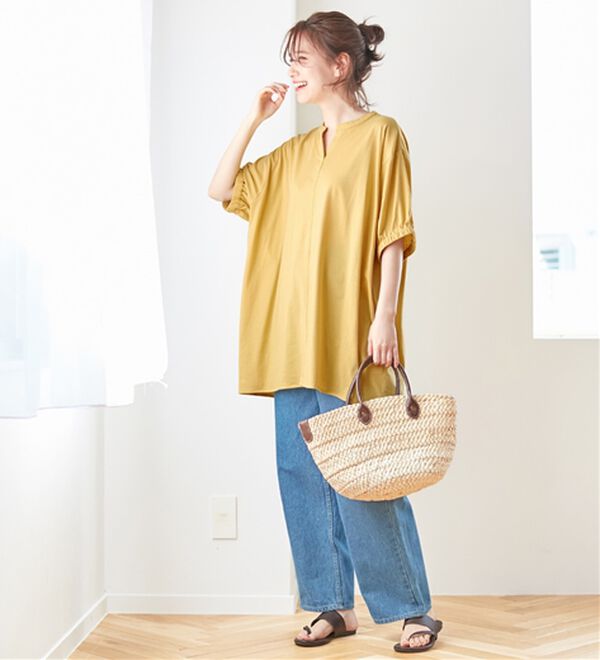 Viola e Viola（ヴィオラ エ ヴィオラ）の「【５つの機能付】スキッパーゆるドルマンチュニック（チュニック）」｜詳細画像