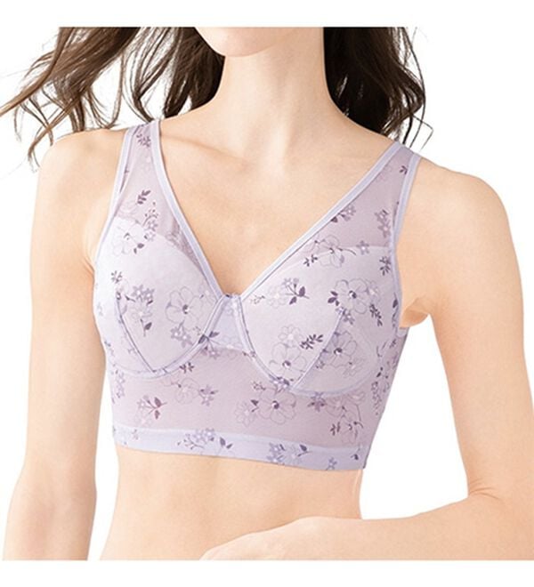 LAVIENNE（ラヴィエンヌ）の「【３色組】さらっと軽やか！ひんやり涼感お花ブラ（ブラジャー）」｜詳細画像