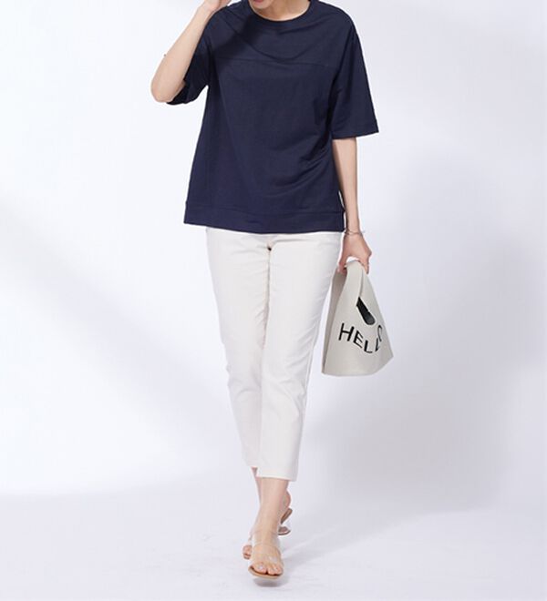 BELLUNA（ベルーナ）の「涼感素材切替デザインプルオーバー（カットソー）」｜詳細画像