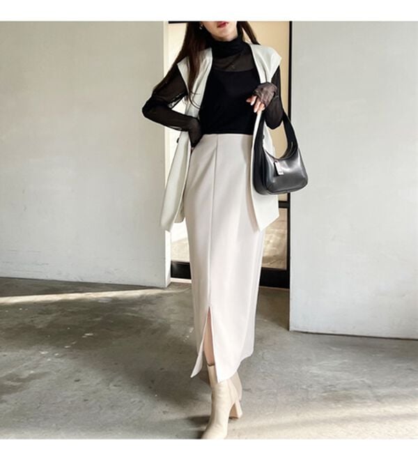 GeeRA（ジーラ）の「楽ちん！滑らか美ラインダンボールナロースカート（ロングスカート）」｜詳細画像