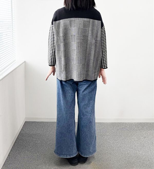 ルフラン（ルフラン）の「モノトーンジャカードニットチュニック（ニット・セーター）」｜詳細画像