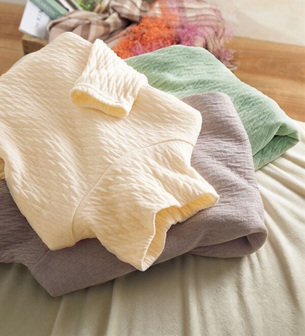 「【３色組】すごくのび～る綿混ふっくら編みタートル（肌着・インナーウェア）」｜詳細画像