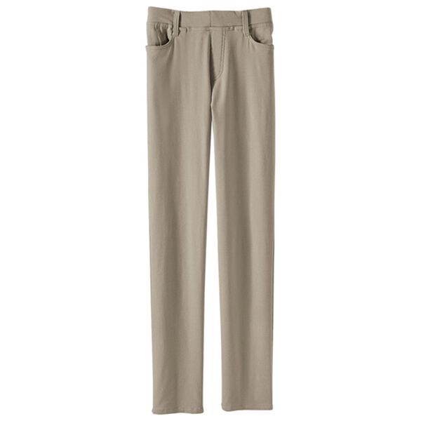 BELLUNA（ベルーナ）の「サイズ満載！グーンと伸びる裏起毛ラクパンツ（フルレングスパンツ）」｜グレージュ