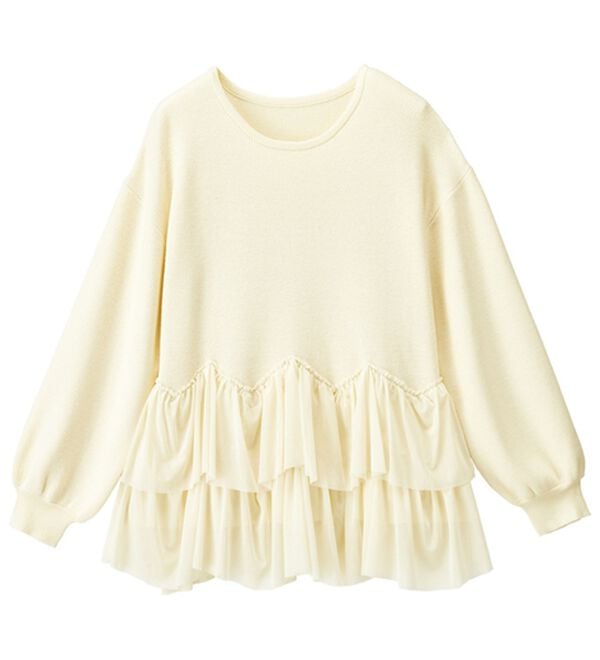 RANAN（ラナン）の「＜ムースタッチライト＞洗える！裾チュールドッキングニット（ニット・セーター）」｜詳細画像