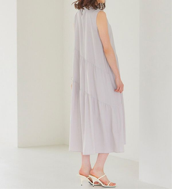 RANAN（ラナン）の「ひんやり裏地付！ななめティアードワンピ（その他ワンピース）」｜詳細画像