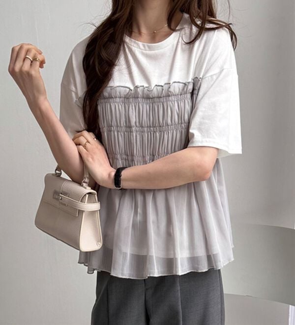 GeeRA（ジーラ）の「シアービスチェドッキングＴシャツ（カットソー）」｜詳細画像